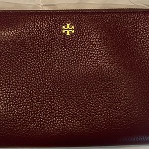 Tory Burch Maroon Pebbled crossbody